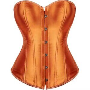 orange satin corset small-6xl orange corset orange bustier